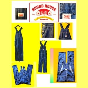 ROUND HOUSE WASH BLUE BOOT CUT OVERALLS